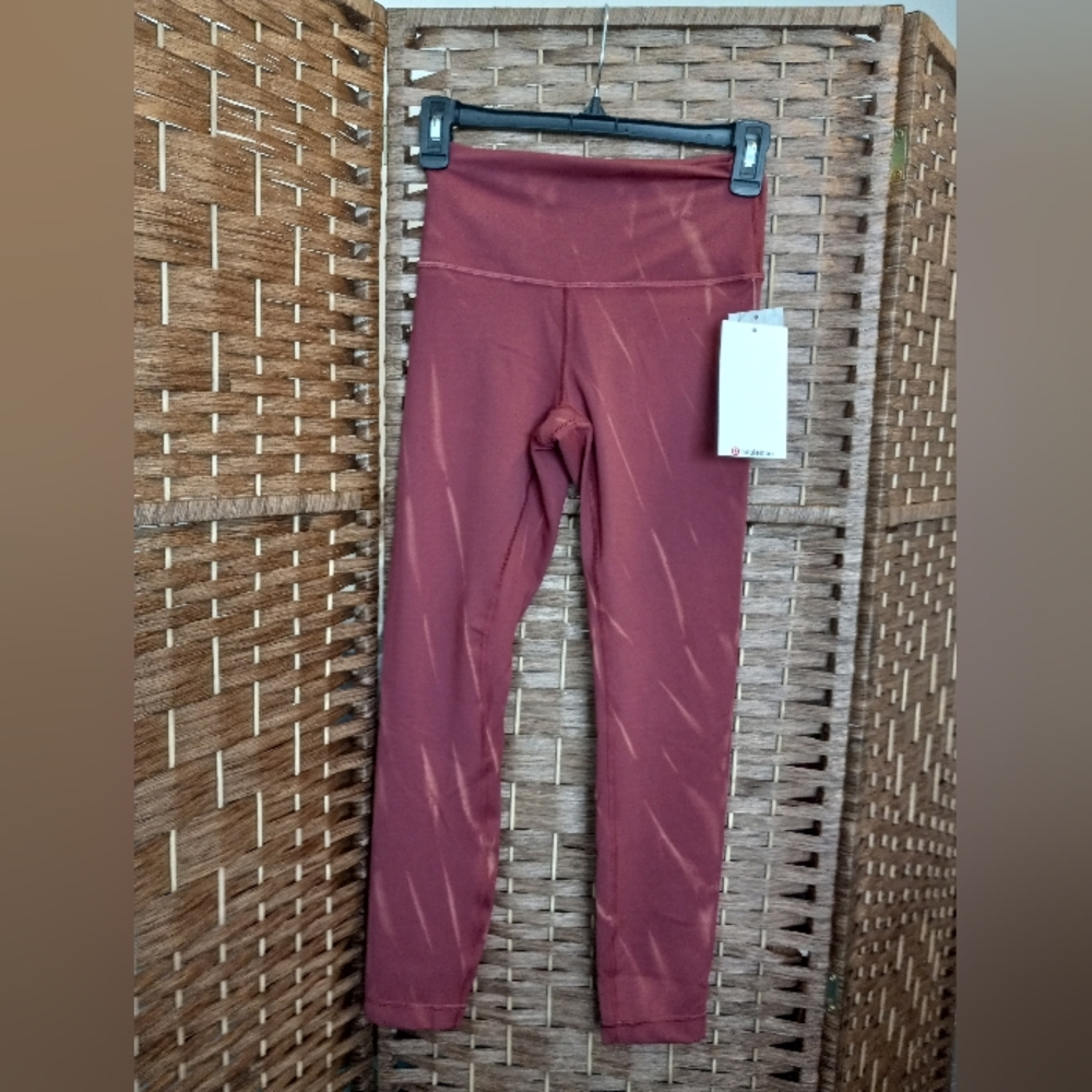 Lululemon Wunder Train HR Tight 25" Fade in Sun Red Merlot